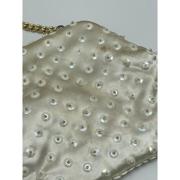Vintage 1950s Beaded Iridescent Purse Clutch Hand Made in Hong Kong MCM - Picture 5 of 8